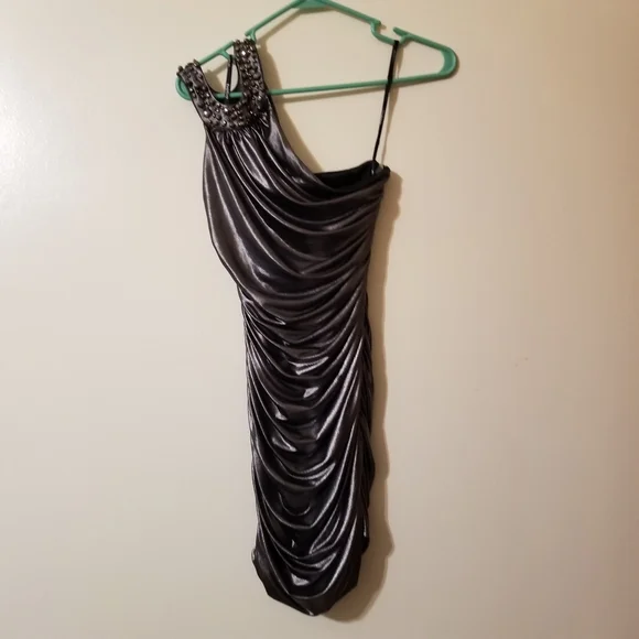 💎Sexy Gunmetal One shoulder dress💎 - Picture 1 of 2